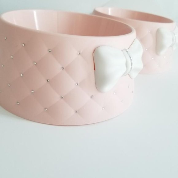 Pink bling rhinestone pet bowls - Picture 5 of 7